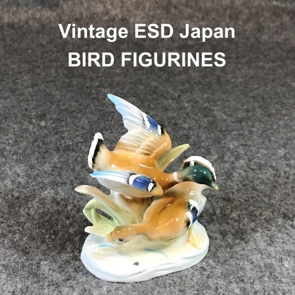 Vintage ESD Japan Hand Painted Ceramic Bird Figurines - Picture 1 of 8